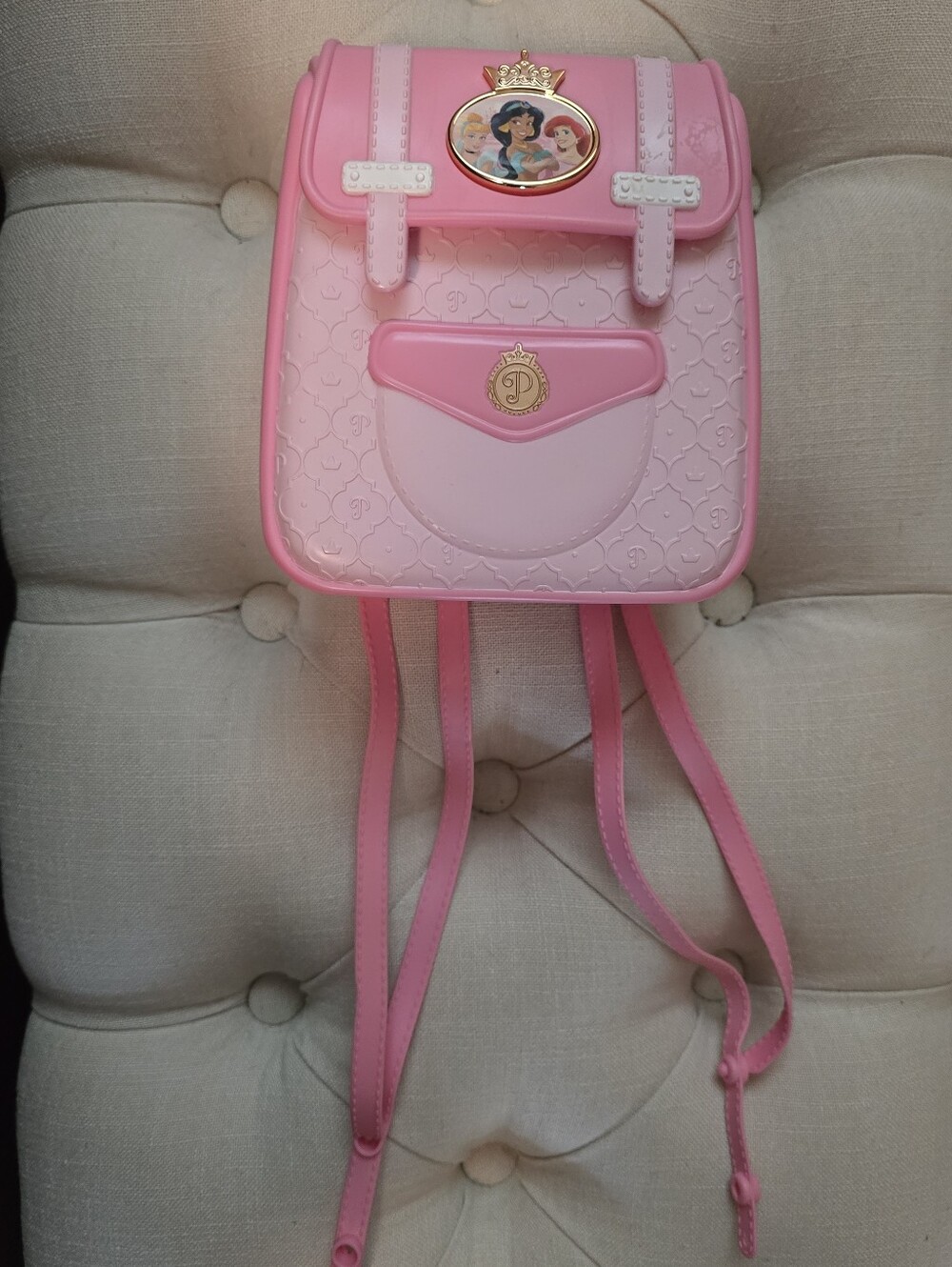 Disney Pink Princess Mini Backpack with Gold Emblem & Accessories